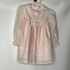 Vintage Harold Square by Kathy schuster pink eyelet floral dress sz 2T